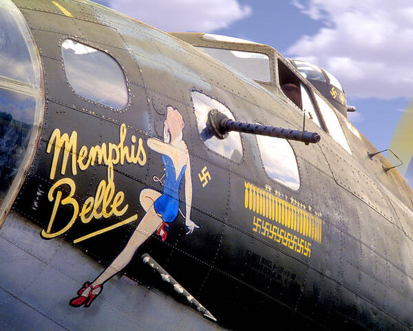 Warbird Poster featuring the photograph Memphis Belle Noce Art B - 17 by Mike McGlothlen
