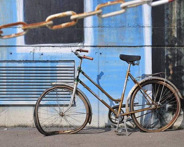 Bicycle Poster featuring the photograph Old and broken bicycle left alone by Matthias Hauser