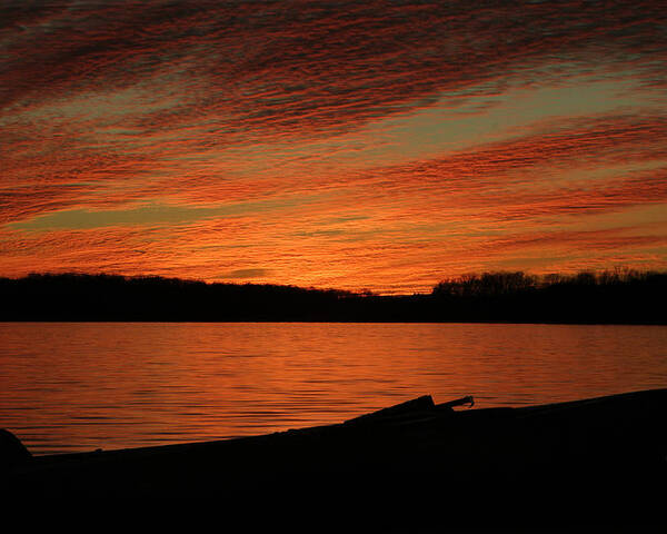 Sunset Poster featuring the photograph Sunset And Kayak by Daniel Reed