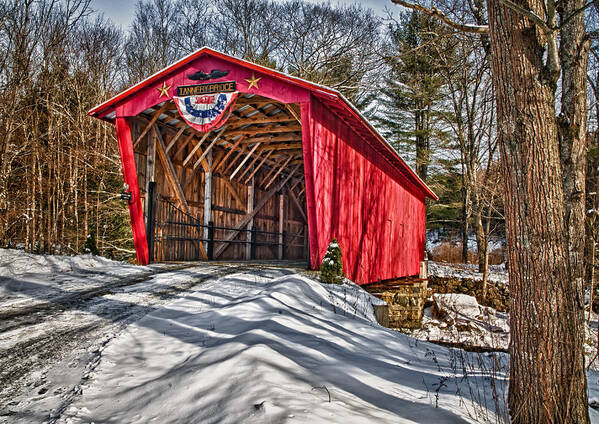 Covered Bridge Poster featuring the photograph Tannery Bridge by Fred LeBlanc