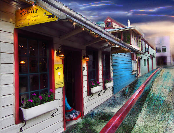 City Scape Poster featuring the digital art Treats in Nevada City by Lisa Redfern