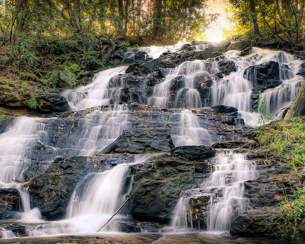 Vogel State Park Poster featuring the photograph Waterfall by Anna Rumiantseva