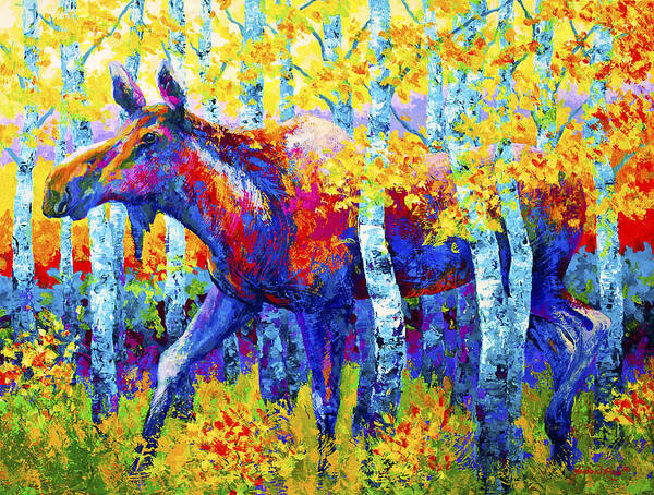 Moose Poster featuring the painting Autumn Queen by Marion Rose