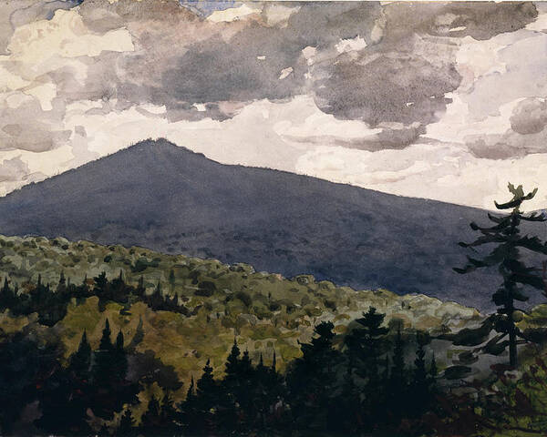 Winslow Homer Poster featuring the drawing Burnt Mountain by Winslow Homer