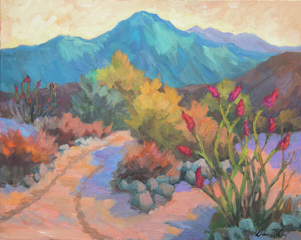 Dawn Poster featuring the painting Dawn in La Quinta Cove #2 by Diane McClary