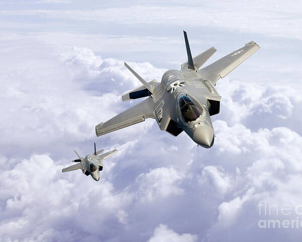F35 Poster featuring the digital art F35 Lightning II by Airpower Art