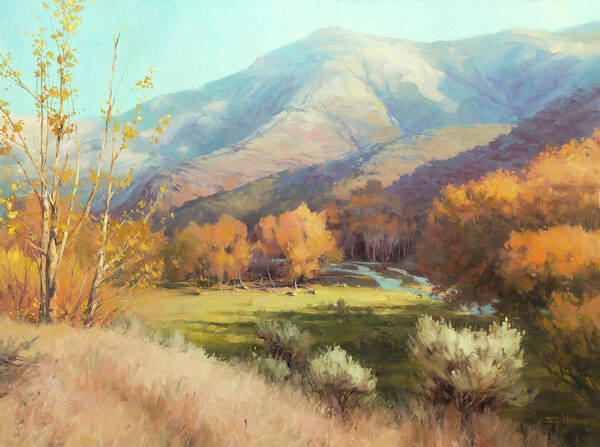 Landscape Poster featuring the painting Indian Summer by Steve Henderson