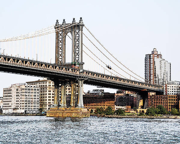 Manhattan Bridge Poster featuring the photograph Manhattan Bridge 1.2 - New York by Frank Mari