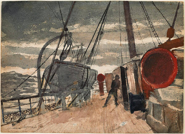 Winslow Homer Poster featuring the drawing Marine by Winslow Homer