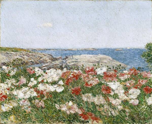 Frederick Childe Hassam (american Poster featuring the painting Poppies on the Isles of Shoals by MotionAge Designs