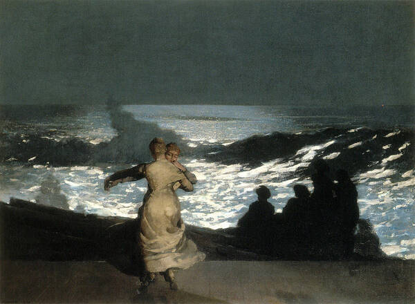 Winslow Homer Poster featuring the painting Summer Night by Winslow Homer