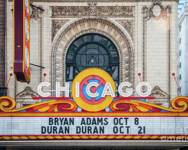 Art Poster featuring the photograph The Iconic Chicago Theater Sign by David Levin