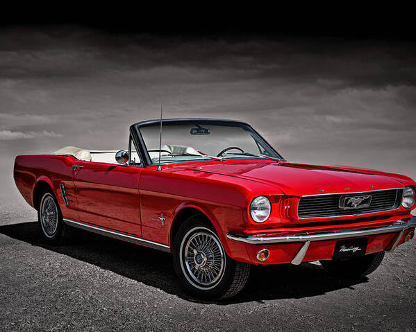 Mustang Poster featuring the digital art 1966 Ford Mustang Convertible by Douglas Pittman