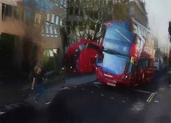  Poster featuring the mixed media Interrupted Journey 1.London by Aleksandrs Drozdovs