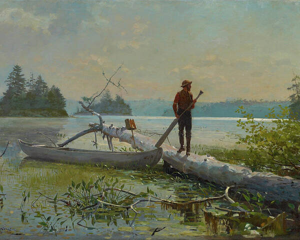 Winslow Homer Poster featuring the painting The Trapper by Winslow Homer