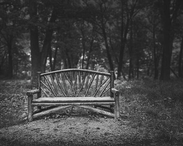 Wooden Bench Poster featuring the photograph A Place to Sit 6 by Scott Norris