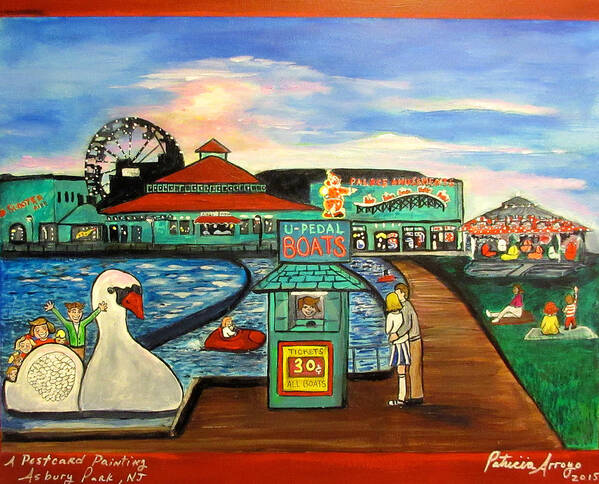 Asbury Park Art Poster featuring the painting A Postcard Memory by Patricia Arroyo