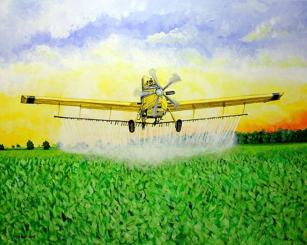 Air Tractor Poster featuring the painting Air Tractor Crop Duster by Karl Wagner