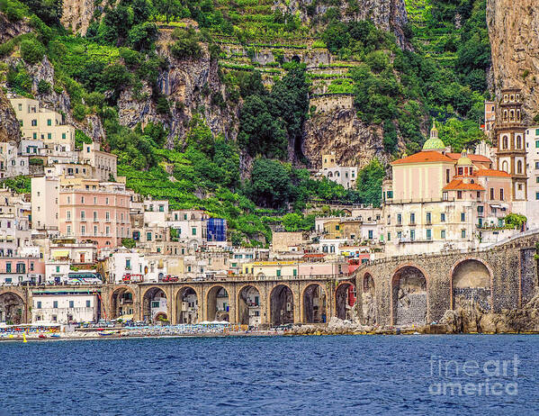 Amalfi Town Poster featuring the photograph Amalfi by Maria Rabinky