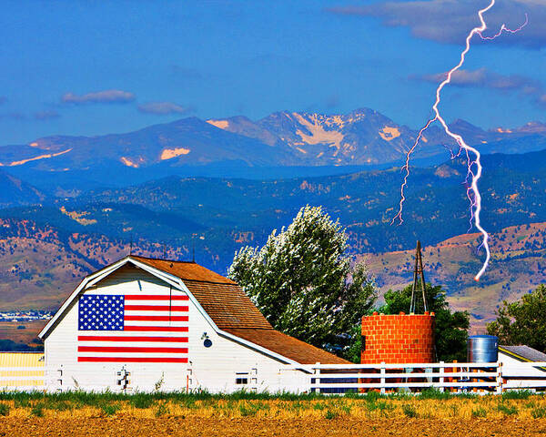 Lightning Poster featuring the photograph America the Beautiful by James BO Insogna