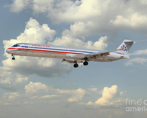 Md80 Poster featuring the digital art American Airlines MD-80 by Airpower Art