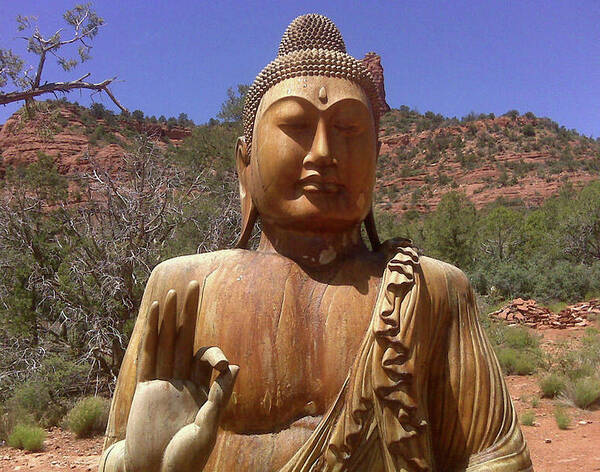 Buddha Amitabha (stupa Poster featuring the photograph Amitabha by Beth Cornell