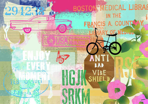 Anti Bad Vibe Shield Poster featuring the mixed media Anti Bad Vibe Shield by Claudia Schoen
