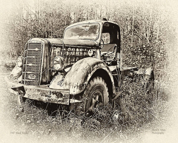 Antique Truck Poster featuring the photograph Antique 1947 Mack Truck by Mark Allen