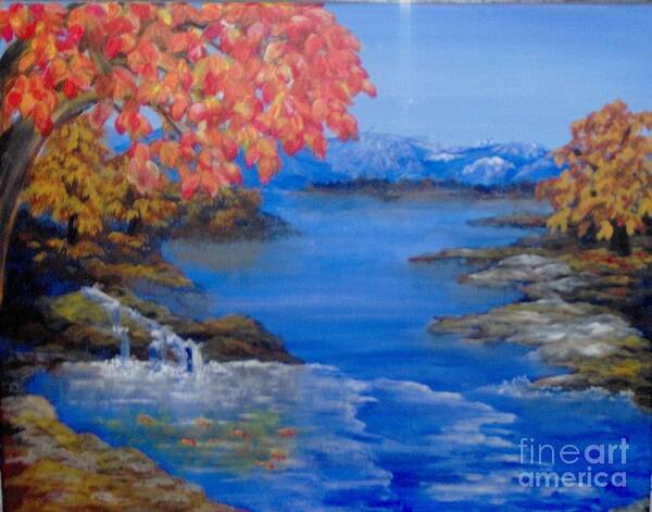 Trees Poster featuring the painting Autumn by Saundra Johnson