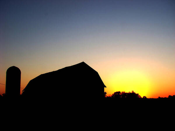 Sunset Poster featuring the photograph Barn Silhouette by Todd Zabel