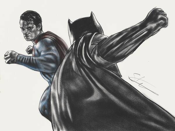 Batman Vs Superman Dawn Of Justice Poster By Scott Strachan