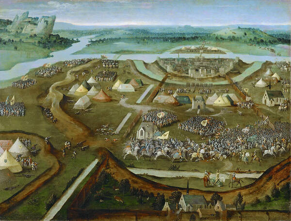 Joachim Patinir Poster featuring the painting Battle of Pavia by Joachim Patinir