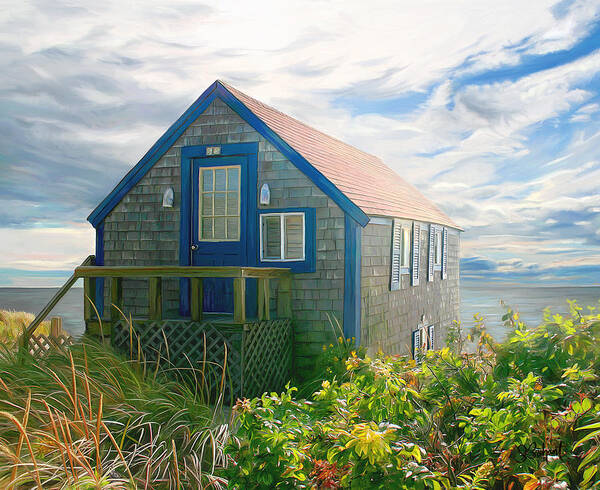 Cottage Poster featuring the painting Bayside Retreat2 by Sue Brehant