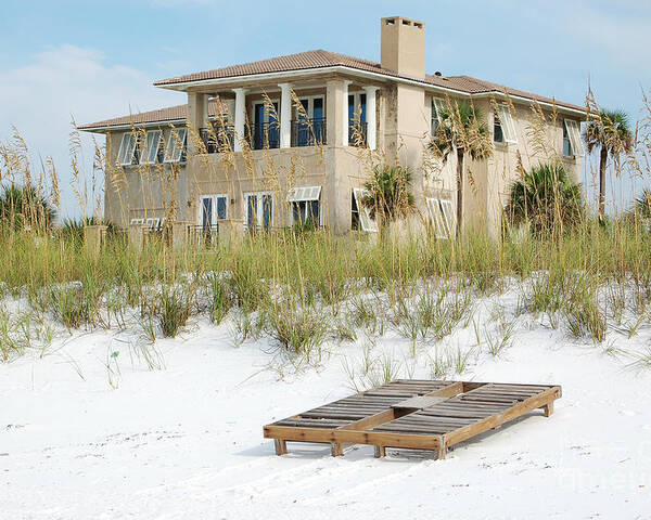 Destin Poster featuring the photograph Beach House Vacation Home Above Sand Dunes Destin Florida by Shawn O'Brien
