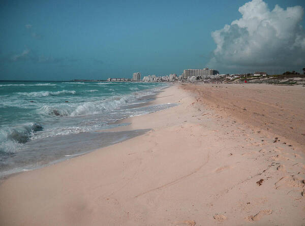 Beach Poster featuring the digital art Beautiful beach in Cancun, Mexico by Nicolas Gabriel Gonzalez