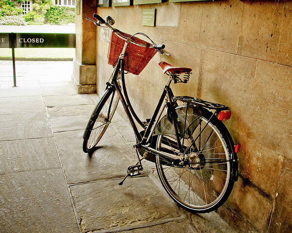 Christ's College Poster featuring the photograph Bike at the school gate. by Elena Perelman