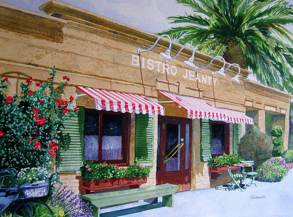 Bistro Jeanty Poster featuring the painting Bistro Jeanty Napa Valley by Gail Chandler