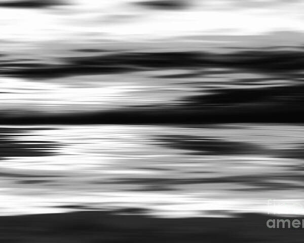 Abstract Poster featuring the digital art Black and White abstract painting by Jan Brons