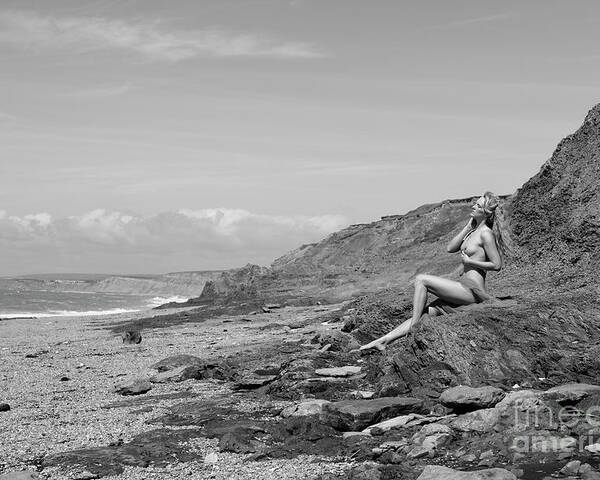 Black and white nude on beach Poster by Clayton Bastiani - Fine Art America