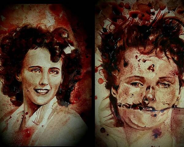 Ryan Almighty Poster featuring the painting Black Dahlia Elizabeth Short before and after by Ryan Almighty
