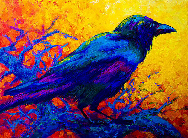 Crows Poster featuring the painting Black Onyx - Raven by Marion Rose