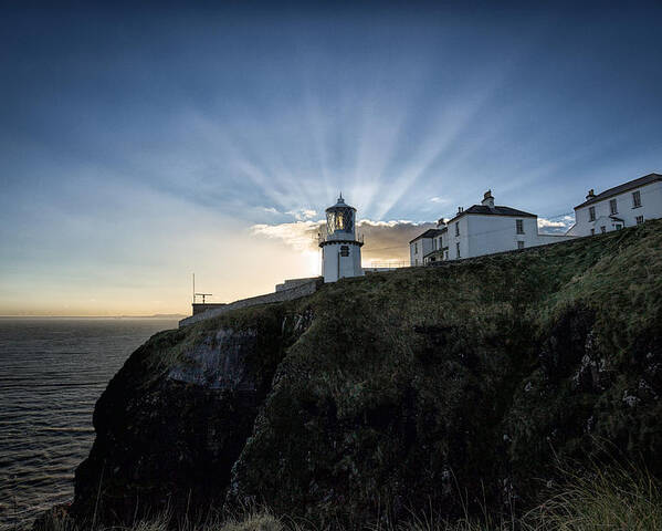 Lighthouse Poster featuring the photograph Blackhead Lighthouse Sunset by Nigel R Bell