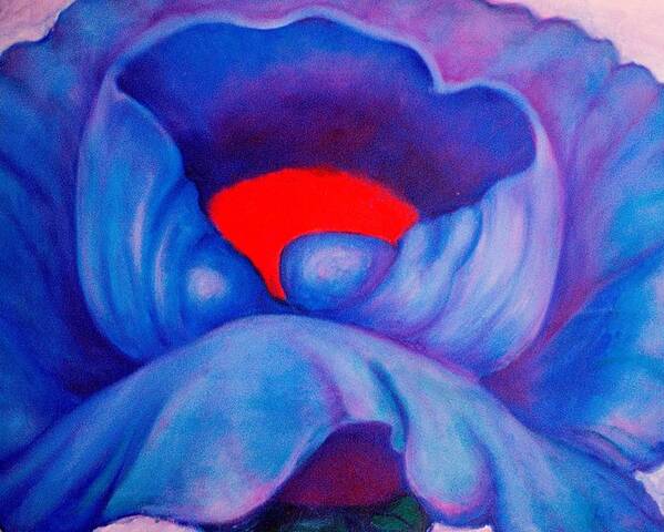 Blue Bloom Poster featuring the painting Blue Bloom by Jordana Sands