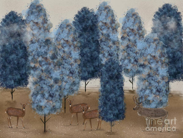 Nature Poster featuring the painting Blueberry Wood by Bri Buckley