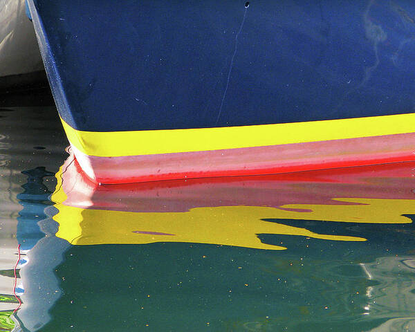 Blue Poster featuring the photograph Boat Reflection by Ted Keller