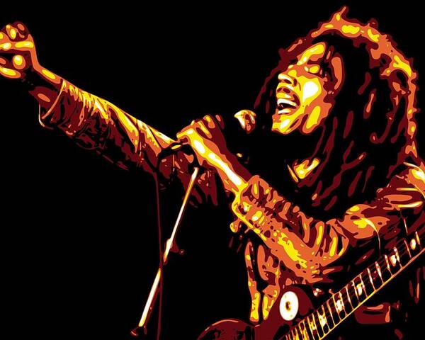 Bob Marley Poster featuring the digital art Bob Marley by DB Artist