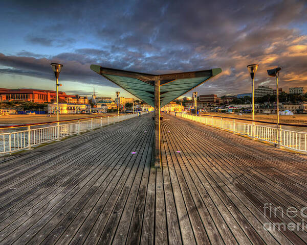 Hdr Poster featuring the photograph Bournemouth Pier Sunrise 2.0 by Yhun Suarez