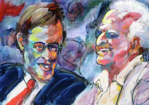 Portraits Poster featuring the painting Bud and Bob by Les Leffingwell