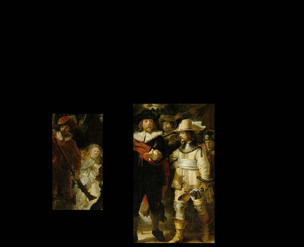 Post Modern Art Poster featuring the digital art BW 1 Rembrandt by David Bridburg