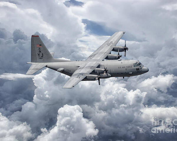 C130 Poster featuring the digital art C130 36th Airlift by Airpower Art